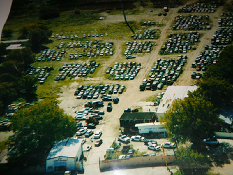 Aerial view of A Plus Auto Salvage